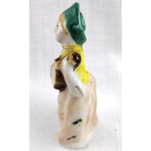 Colonial Woman With Instrument Vintage Occupied Japan HandPainted Ceramic 4.5 In - Picture 9 of 11